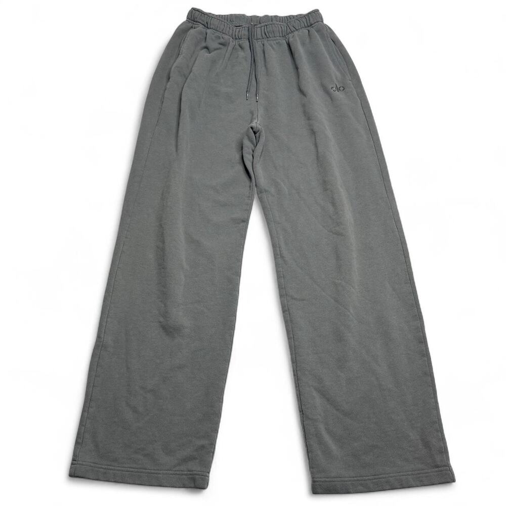 Alo Yoga steel Gray wide leg Sweatpants size M